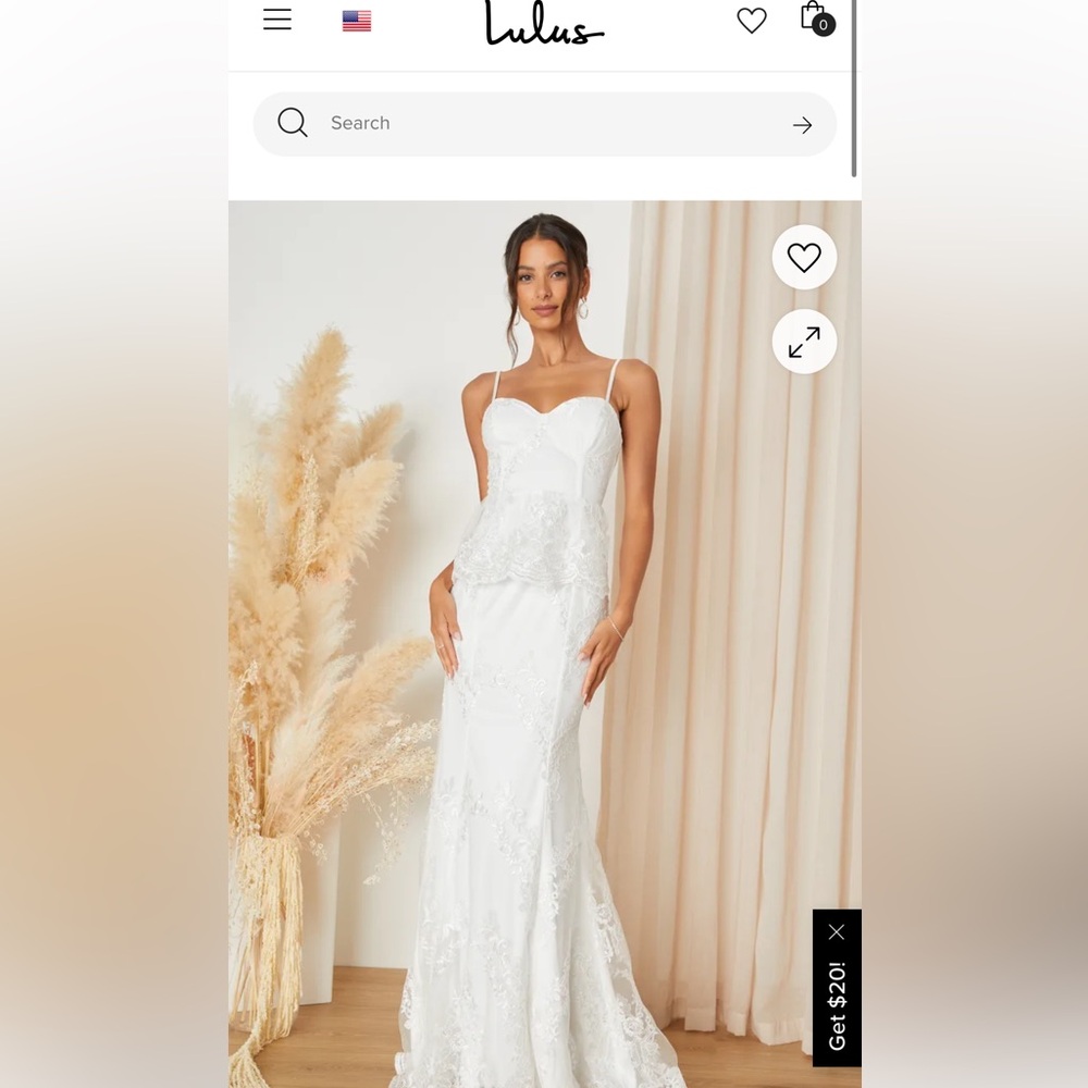 Lulus Bridal White Lace Bridal Maxi Dress